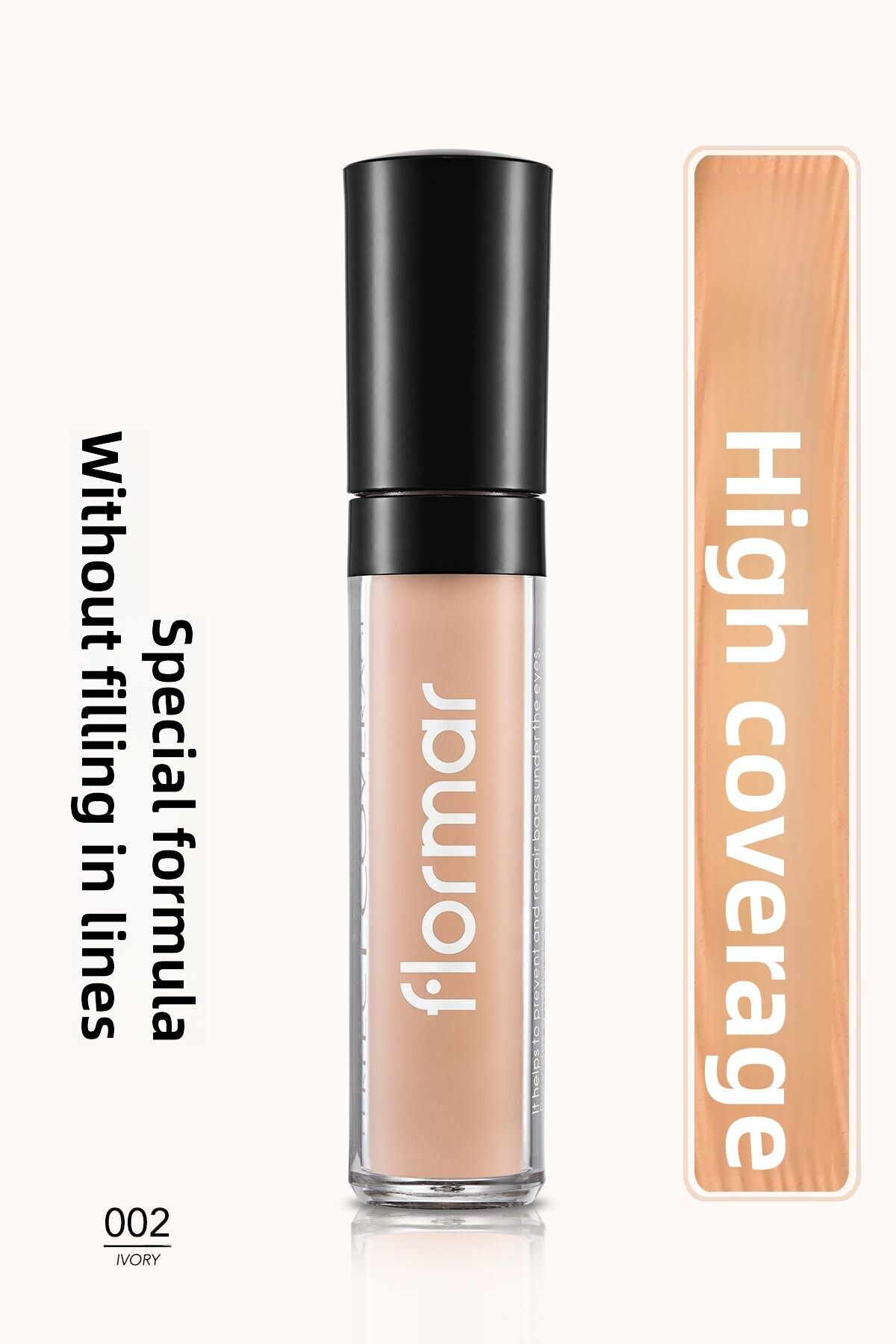 Flormar-Koyu Halka  Önlemeye Yardımcı Kapatıcı-perfect Coverage Liquid Concealer-002 Ivory-8690604044894 1