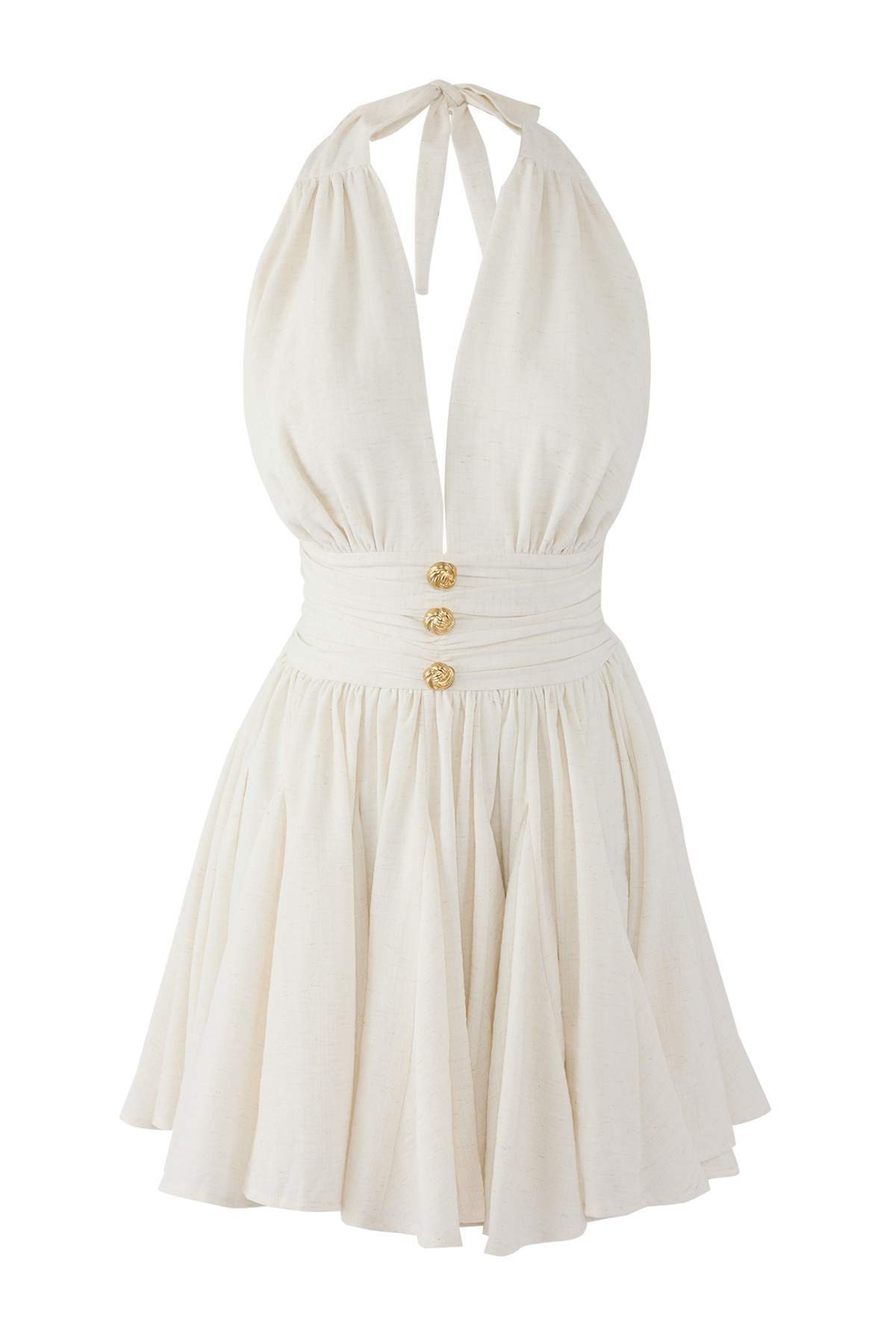 Trendyolmilla  Ekru Belden Açılan/Skater Düşme Detaylı Kısa/Mini Elbise TPRSS25EL00319 - Görsel 5