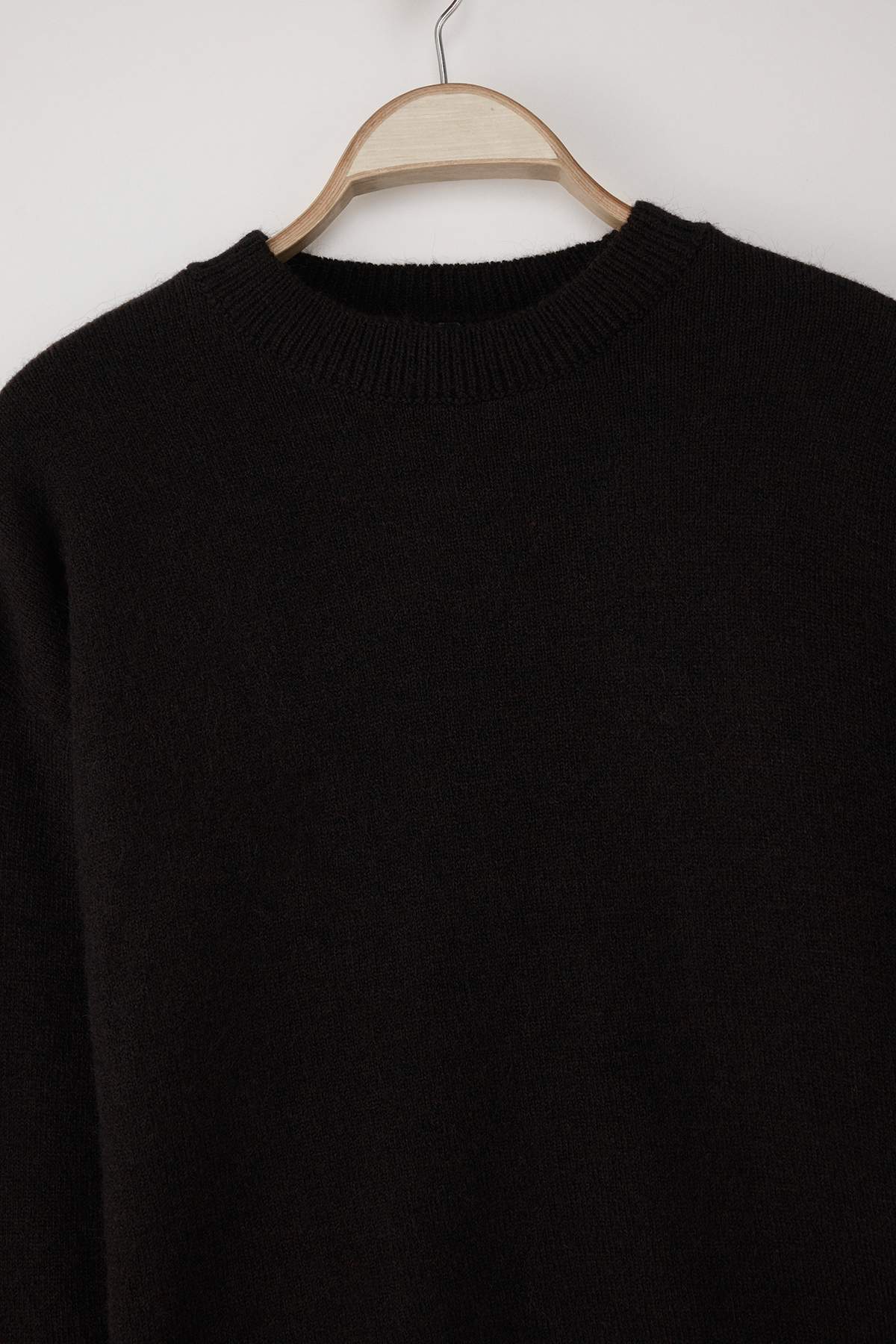 Trendyolmilla  Wardrobe Essentials Siyah Alpaka Yün Karışımlı Premium İplik Geniş Kalıp Triko Kazak |TWOAW26KZ00080 - Görsel 6