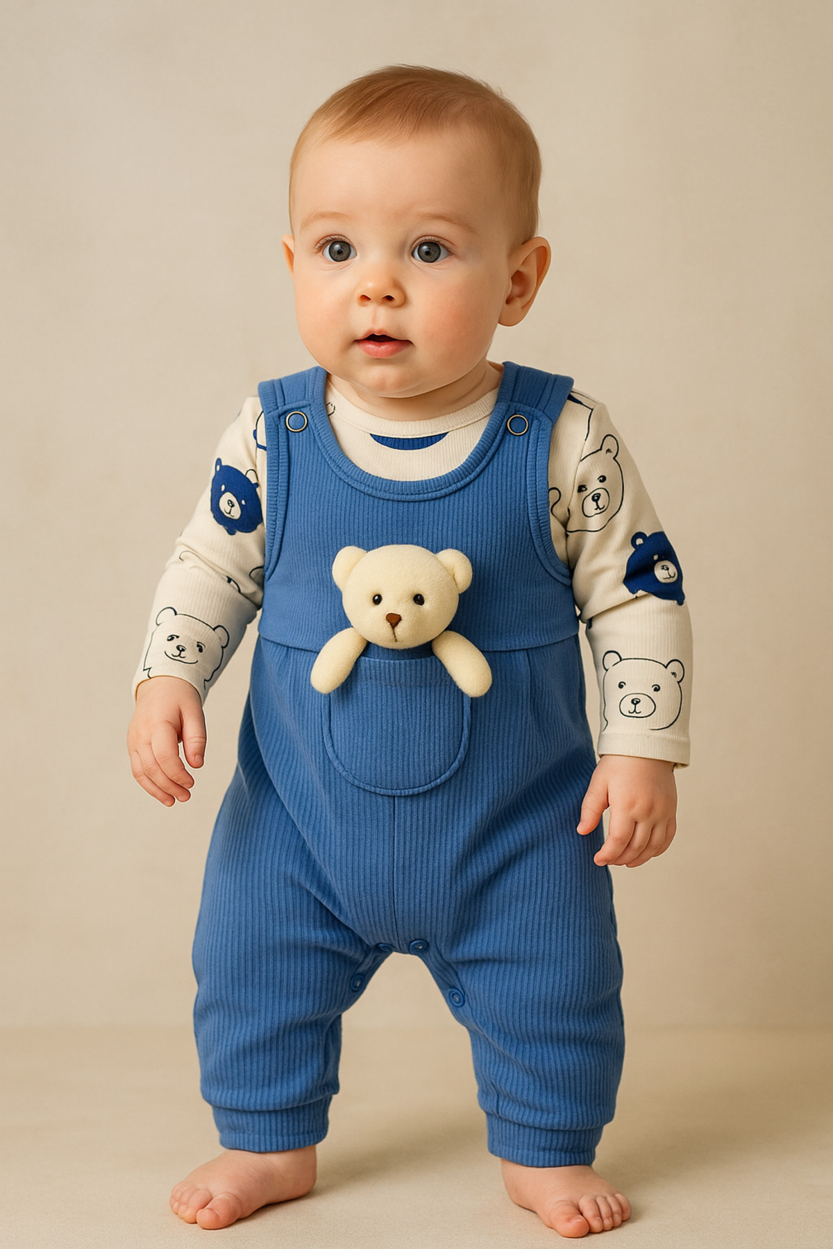 Genel Markalar Oyuncak Ayılı Bebek Tulum - Zıbın ve Tulum – 3-6-9 Ay Bebek Giyim fotoğrafı 6 (önizleme)