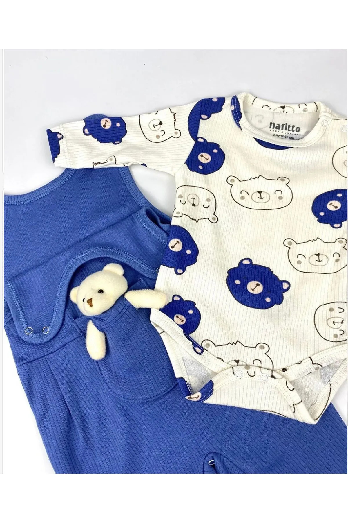 Genel Markalar Oyuncak Ayılı Bebek Tulum - Zıbın ve Tulum – 3-6-9 Ay Bebek Giyim fotoğrafı 2 (önizleme)