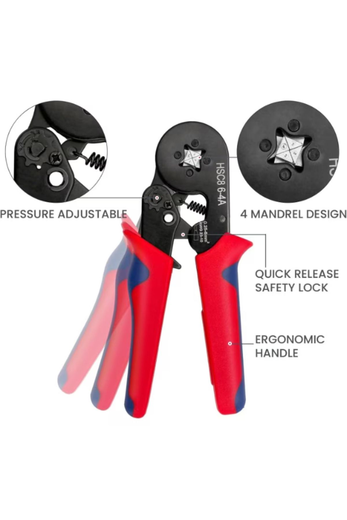 TrioStore-Set Cleste Hexagonal HSC8 6-4A, cu Patru Falci + 1250 Bucati Terminale Conductori, 0,25 si 10 mm² 3