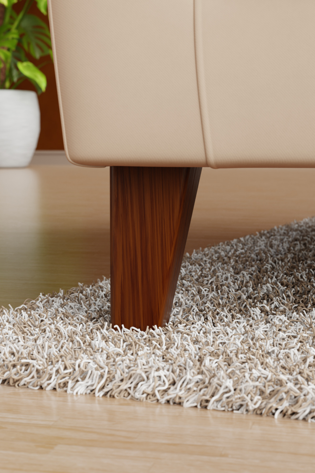 wooden lane studio Riva Tekli 14 cm Koyu Ceviz – Konik Köşeli – Mobilya Ayağı Koltuk, TV Ünitesi, Baza, Dolap için