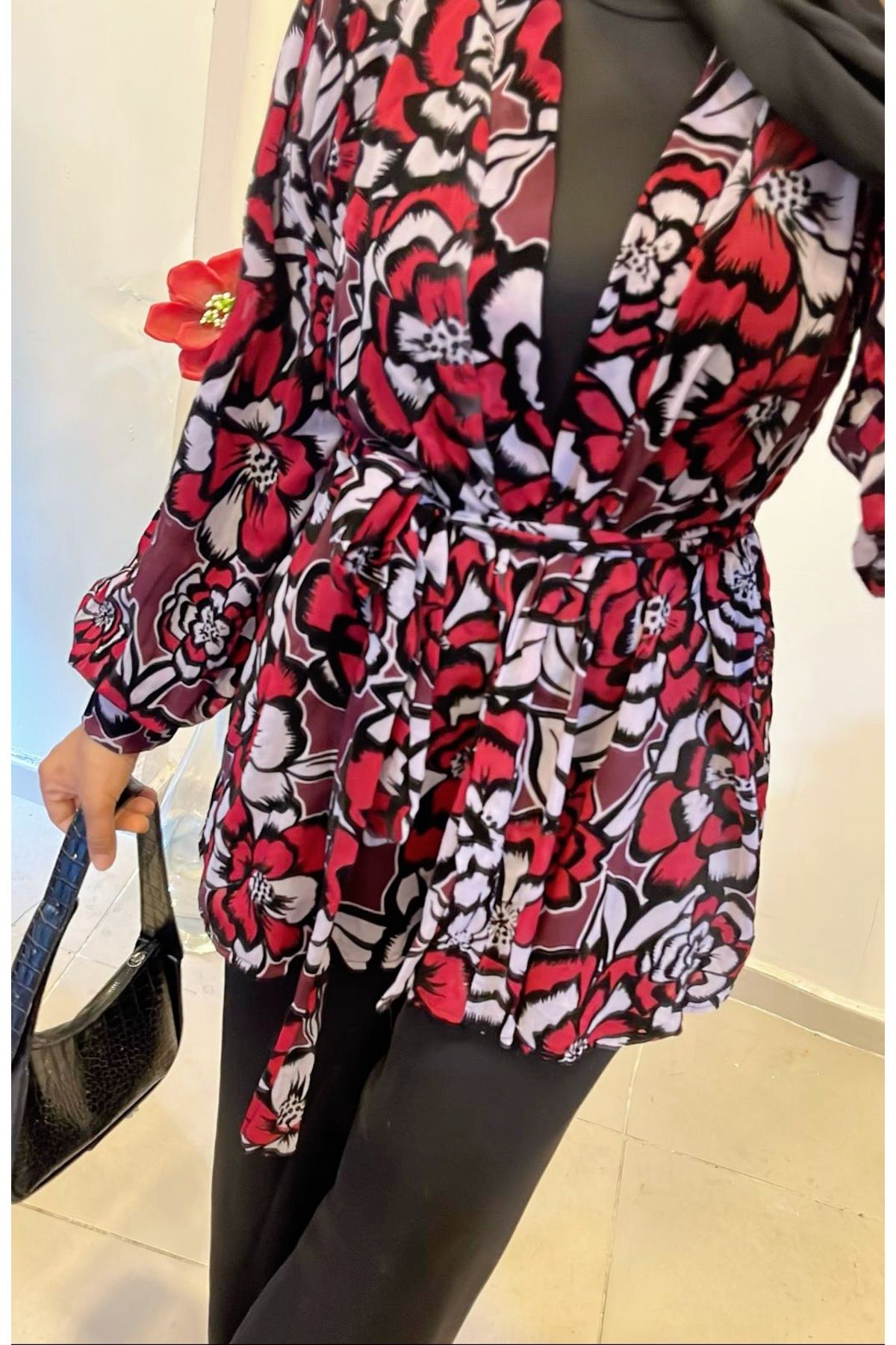 DİLEKBUTİK-Chiffon Summer Print Kimano 2