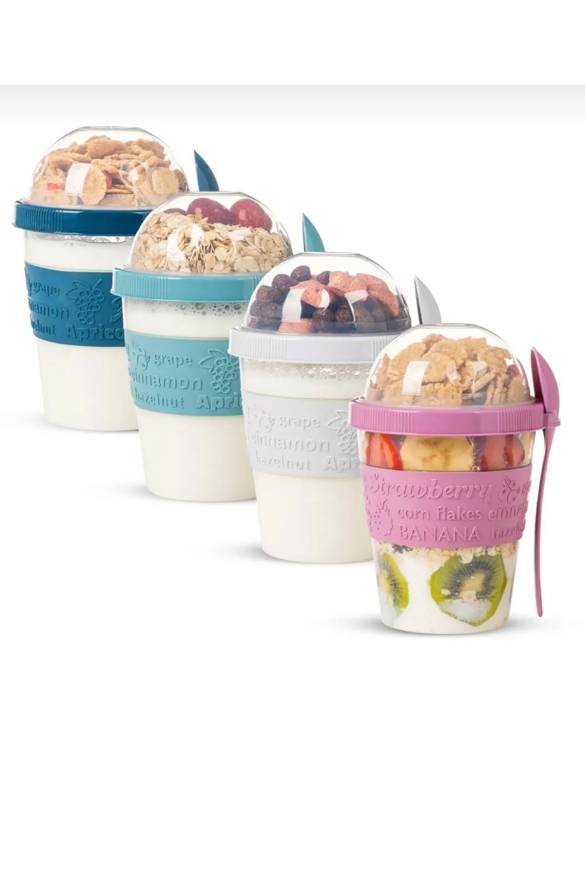 Charlotte Candle 600 ml Kaşıklı Diyet Bardağı Taşınabilir Yemek Saklama Kabı Piknik Seti Ve Müsli Bardağı Mama Kabı fotoğrafı 5 (önizleme)