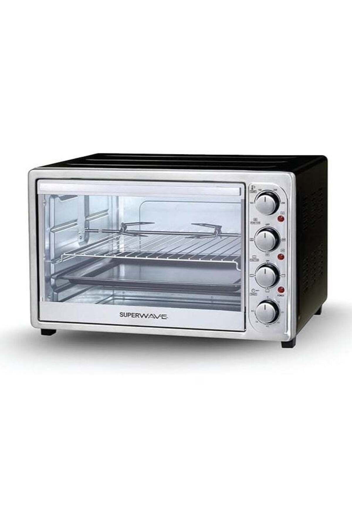 Super Wave-Electric Oven 48L 2000W with Rotisserie Function 6 Heating Levels Timer Fan Light and Heat Control 1