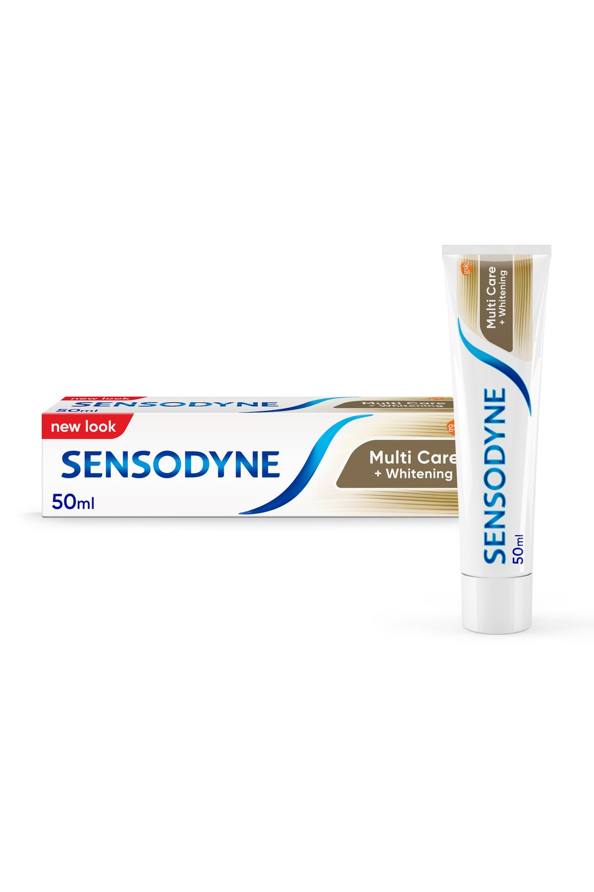 Sensodyne-معجون أسنان متعدد العناية بلس للتبييض 50 مل نترات البوتاسيوم (تخفيف الحساسية)، فلوريد الصوديوم 2