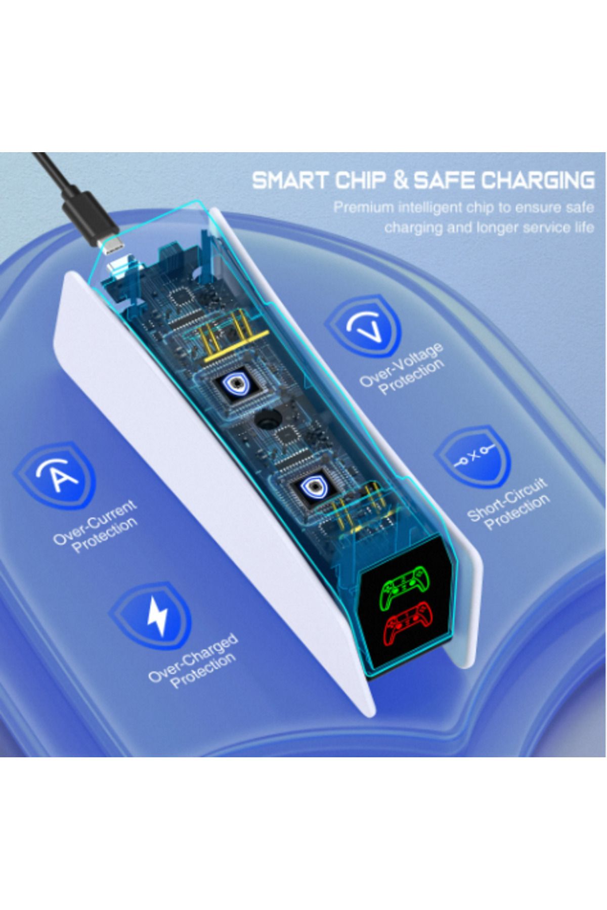 Choice-محطة شحن سريعة لوحدات تحكم بلاي ستيشن 5 FC300 4