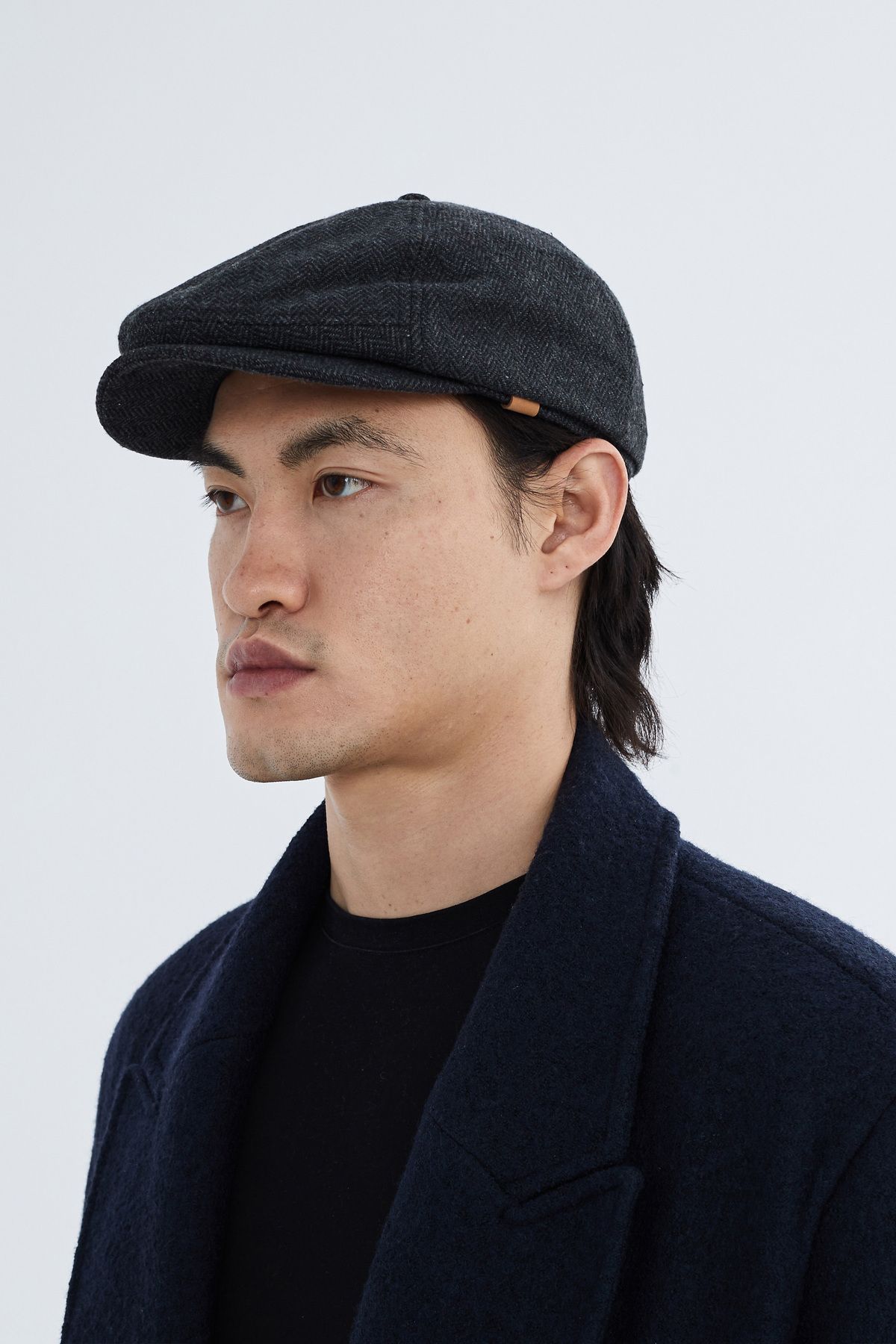 Nordbron-Men's Gray Cap Useful Plain Soft Textured Basic Seasonal Plain Model Leymond Plaid Pattern 2