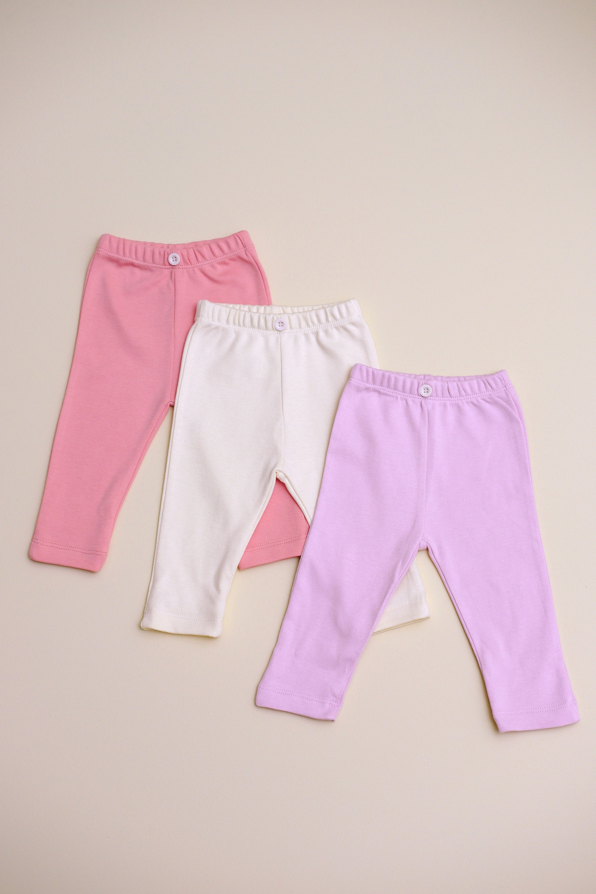 BABYLİM 3'lü Penye Kız Bebek Tayt %100 Pamuk fotoğrafı 3 (önizleme)