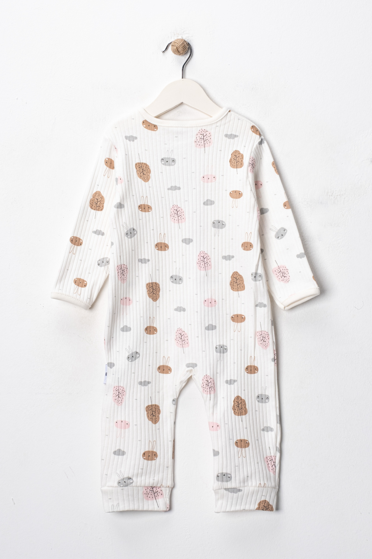 ENİA BABY Kız Bebek Baskılı Pamuklu Manşetli 3lü Tulum Seti Renkli Desenli 9-12-18 Ay Bebek Kıyafeti fotoğrafı 3 (önizleme)