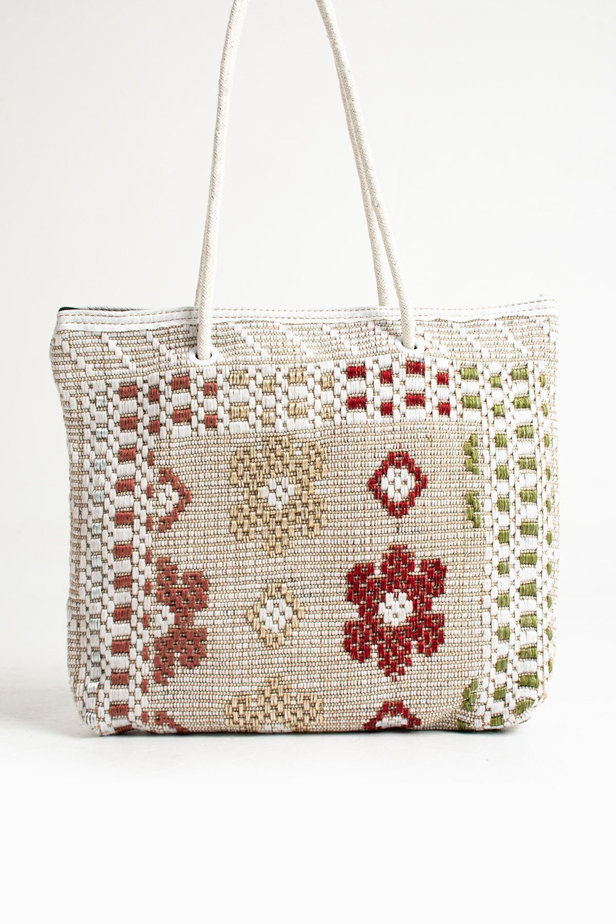 Moda Devrin-Medium Size Patterned Zippered Travel Market Picnic Beach Bag (Pattern is Variable) 6