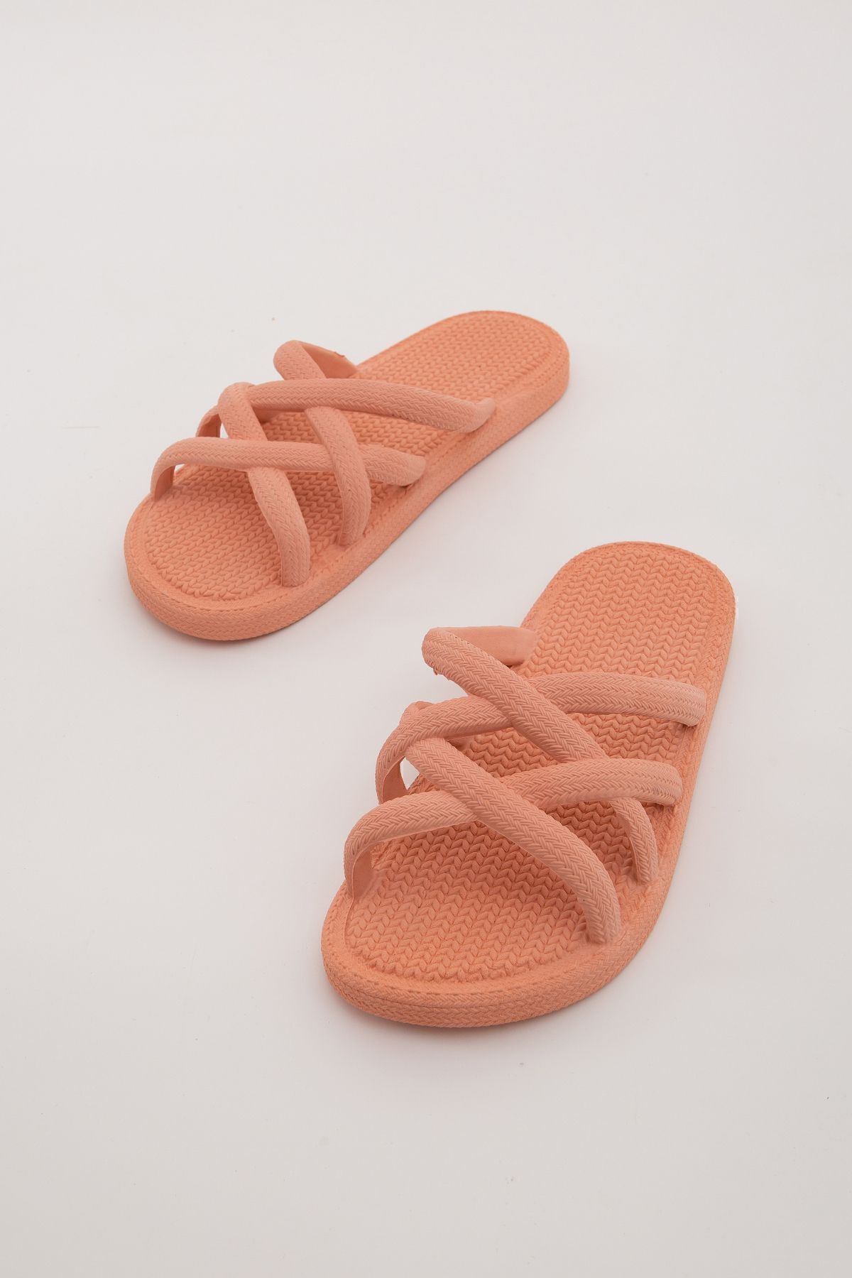 Moda Devrin-Gz12494 Αντιολισθητικές Παντόφλες με Ψάθινο Σολομού Παντόφλες παραλίας πισίνας 7