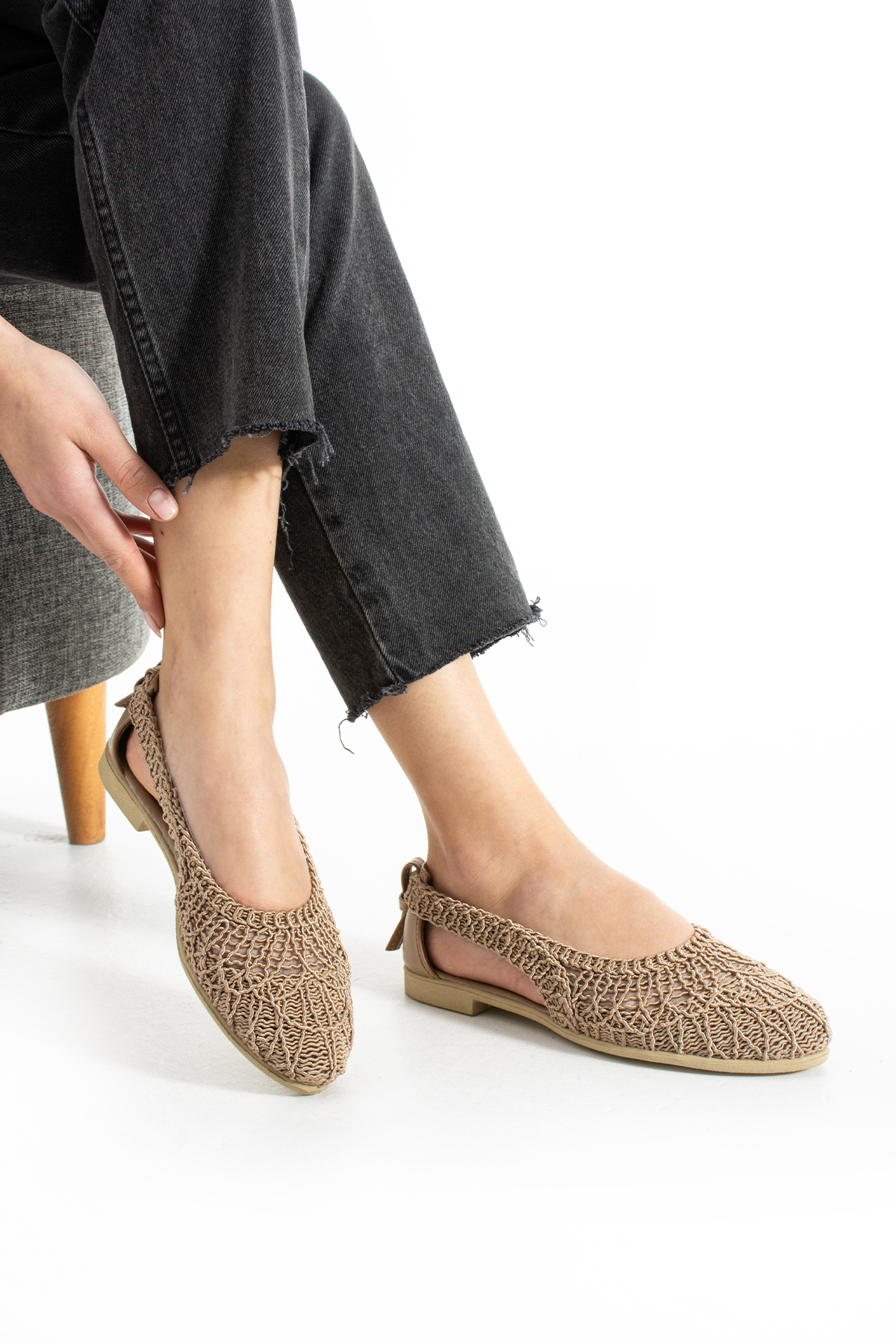 Moda Devrin Vizon Yanı Açık Örgülü Sandalet görsel 2