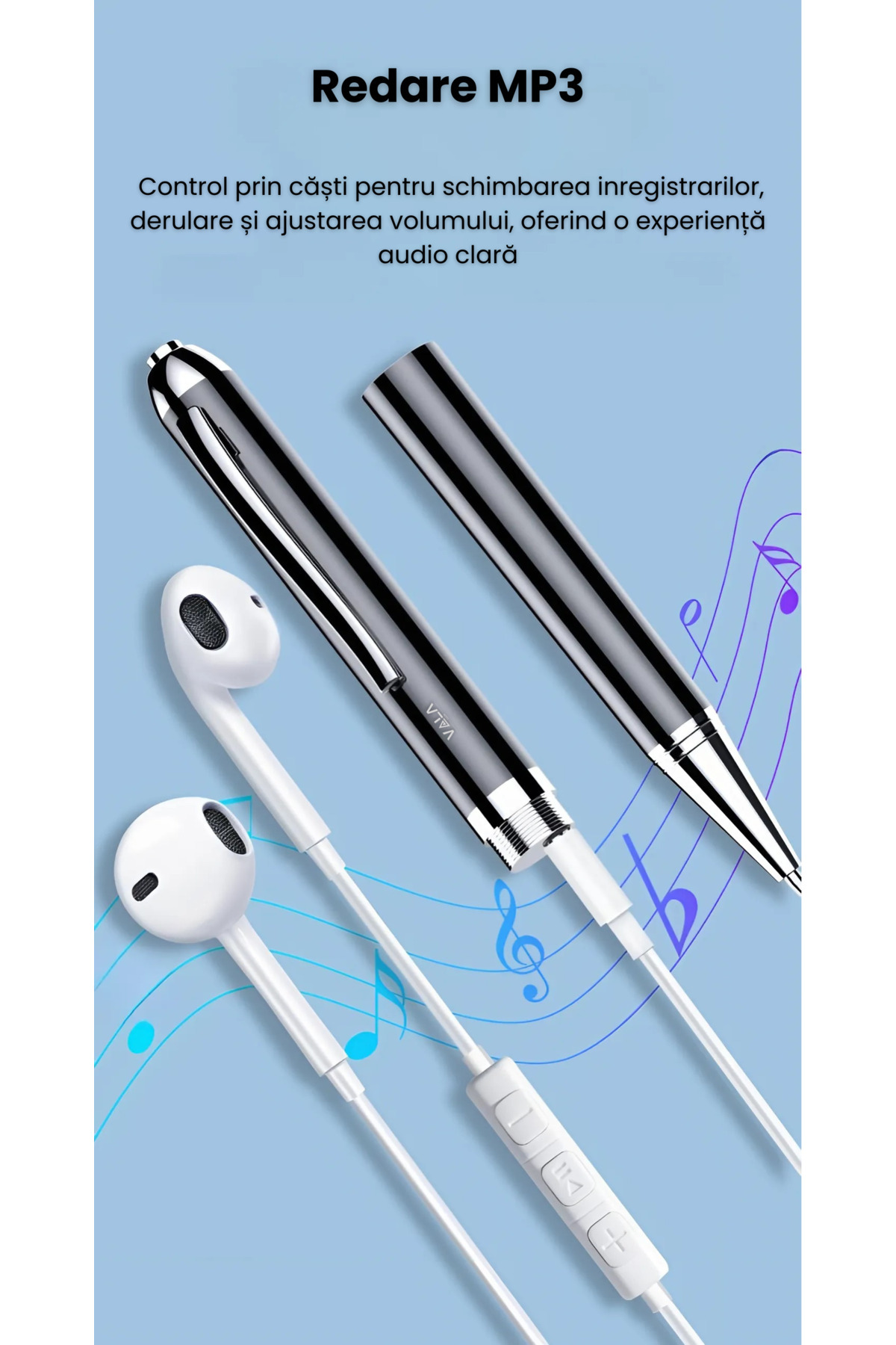 Vala Tech-Spy Voice Recorder Integrated In Pen, 64 Gb, ®️, 400 Hours Of Storage, Noise Reduction 7