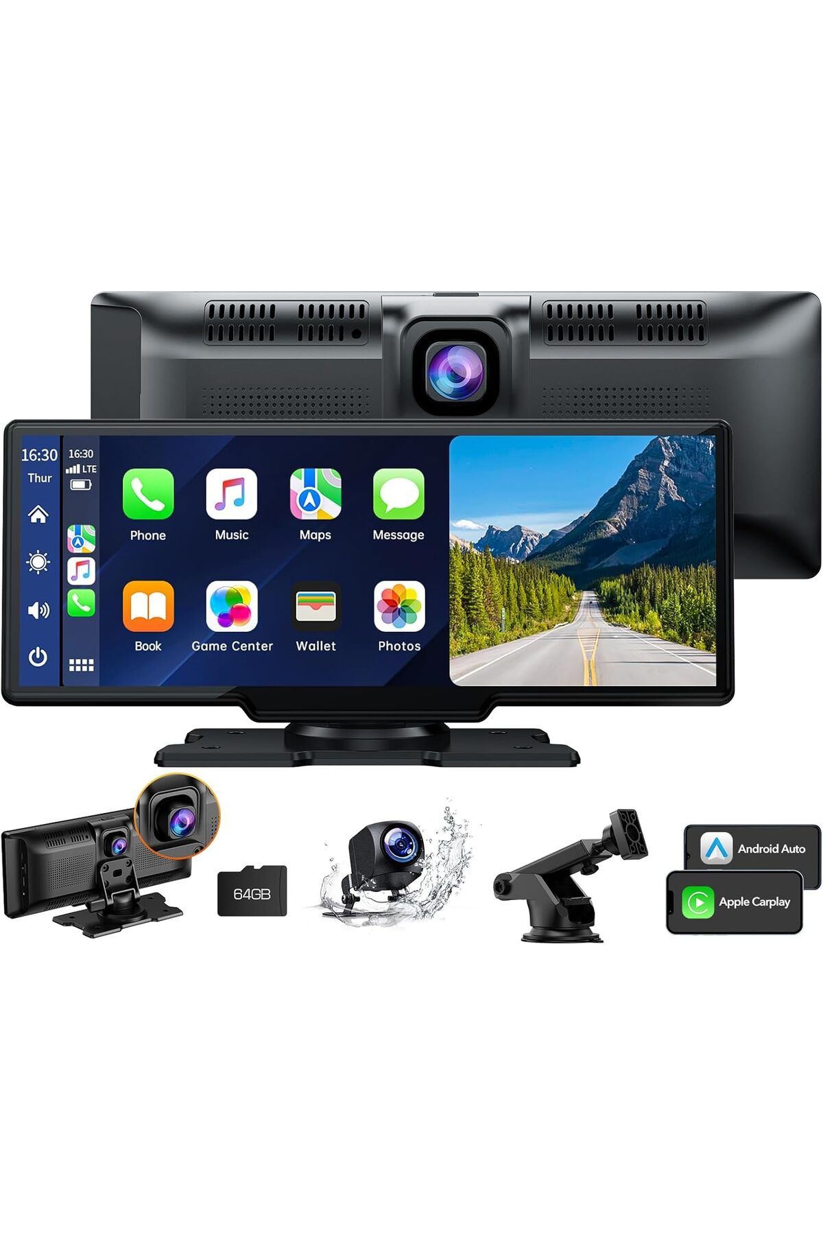 VENTLEX-Universal Car Navigation, 10.26 In Touch Screen, Wifi Carplay/Android Auto, 4k Front/Rear Camera 3