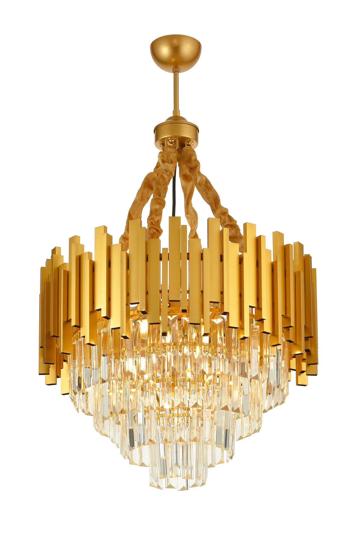 Sima 50 cm Luxury Chandelier with Crystal Glass Stone - (yellow gilding)