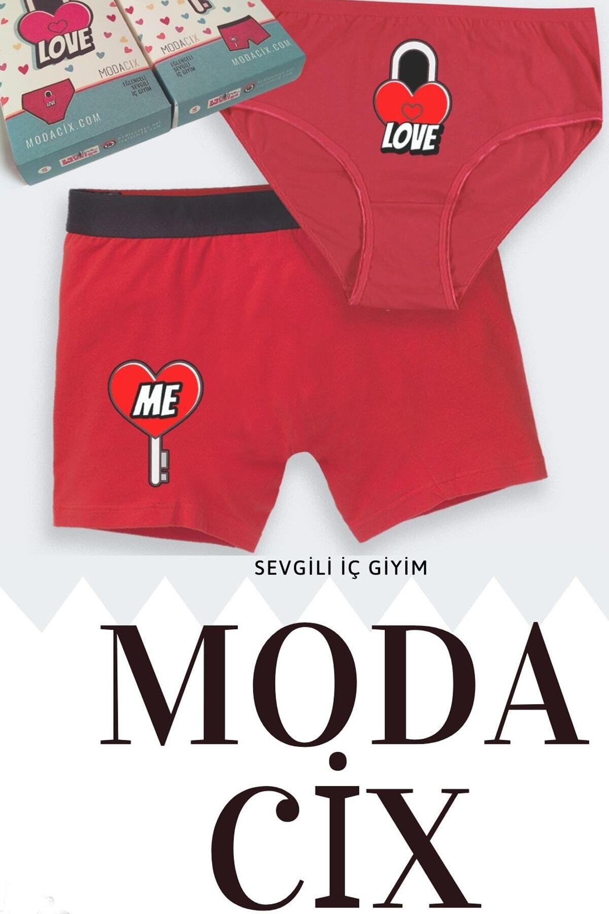 modacix-Love Me - Lock and Key - Gift for Lover Underwear Combination Size Please Send a Message 2