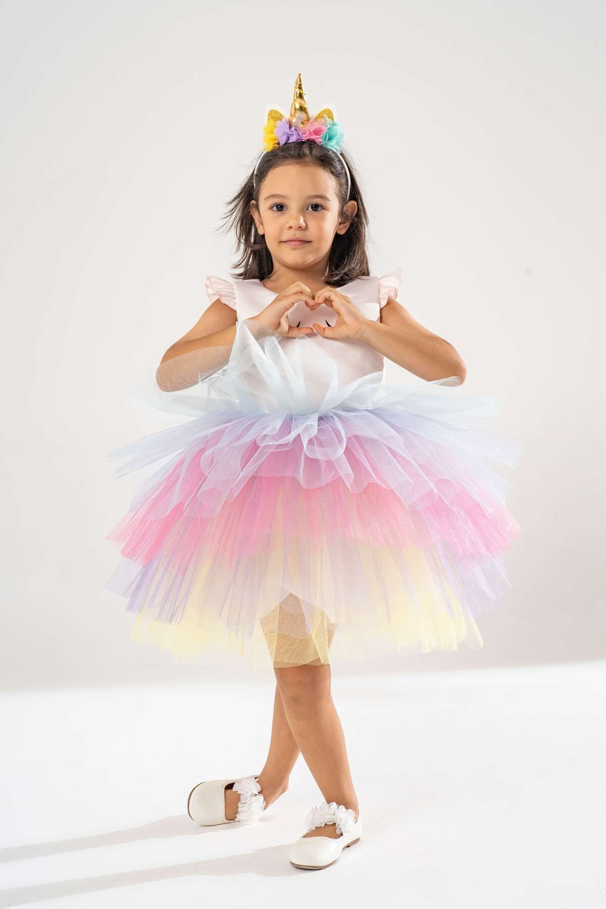 YAĞMUR KOStütüM Unicorn Model Kız Çocuk Bebek Abiye Elbise Kostüm fotoğrafı 3 (önizleme)