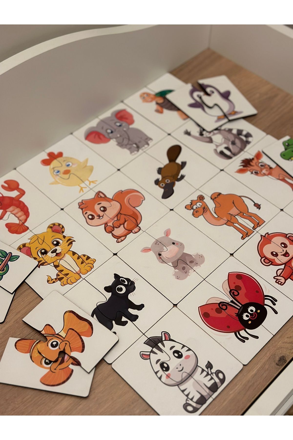 Bellacasa Hayvan Eşleme Puzzle Kartı, Puzzle Eğitici Oyuncak, Montessori Eğitim Oyuncak, Motor Zeka Oyuncak fotoğrafı 2 (önizleme)