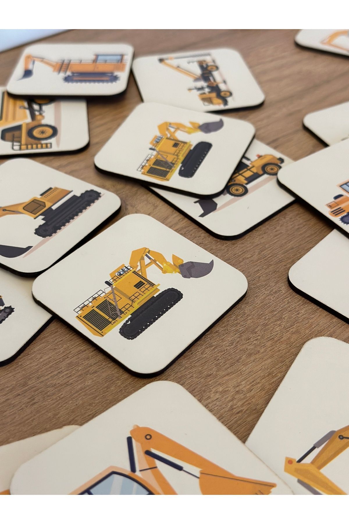 Bellacasa İş Makinaları Eşleme Kartı Ahşap Oyun, Eğitici Oyuncak, Montessori Eğitim Oyuncak,Motor Zeka Oyuncak fotoğrafı 3 (önizleme)