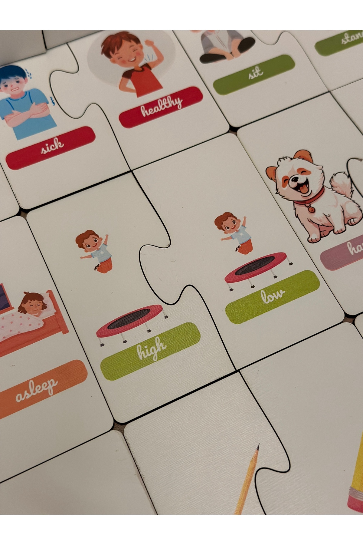 بازی پازل تضادهای آموزشی زبان انگلیسی – اسباب‌بازی آموزش مونته‌سوری