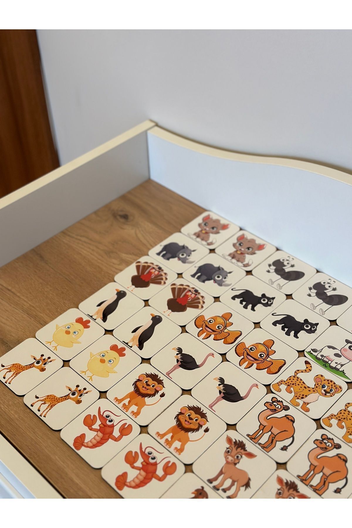 Bellacasa Hayvanlar Eşleme Ahşap Zeka Kartı, Eğitici Oyuncak, Montessori Eğitim Oyuncak, Motor Zeka Oyuncaklar fotoğrafı 4 (önizleme)