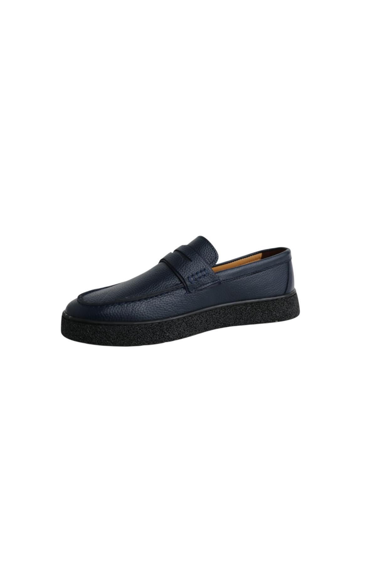 Greyybull Shoes-navy blue Γνήσιο δέρμα Ανδρικά παπούτσια casual, Loafer παπούτσια, ελαφριά παπούτσια 4