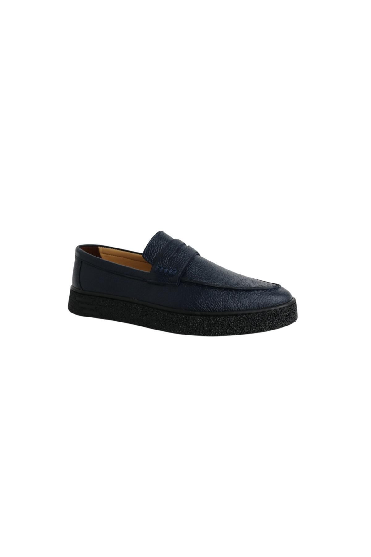 Greyybull Shoes-navy blue Γνήσιο δέρμα Ανδρικά παπούτσια casual, Loafer παπούτσια, ελαφριά παπούτσια 2