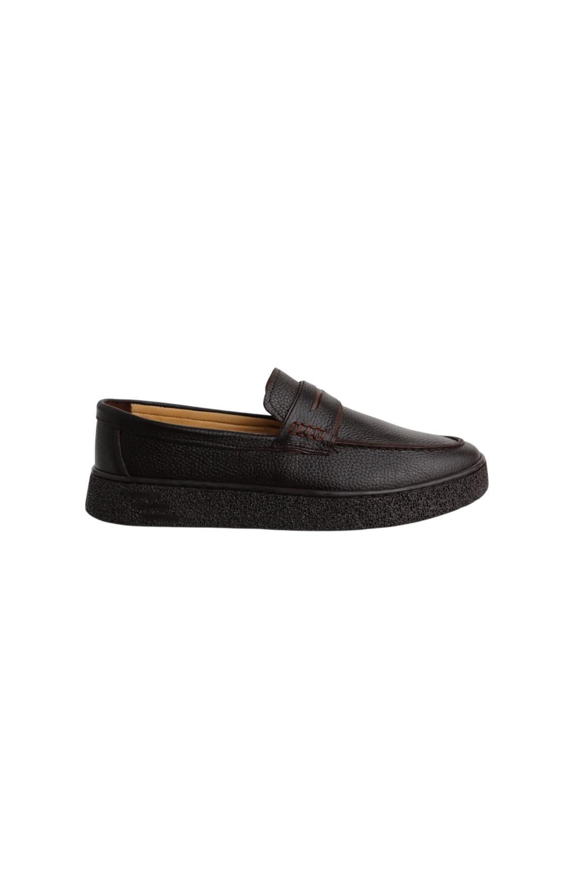 Greyybull Shoes-Coffee Genuine Leather Men's Casual Shoes, Loafer Shoes, Light Shoes 3