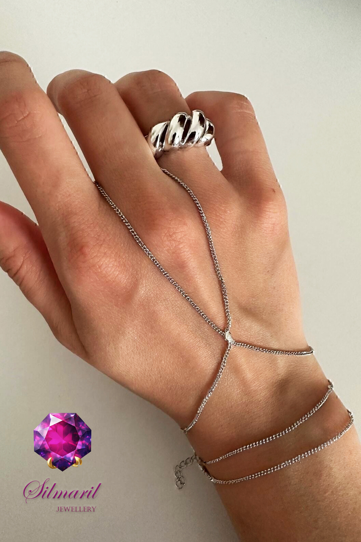 Paslanmaz Çelik Gümüş Şahmeran – Ince Zincir, 316l Stainless Steel — Silmaril Store (2)