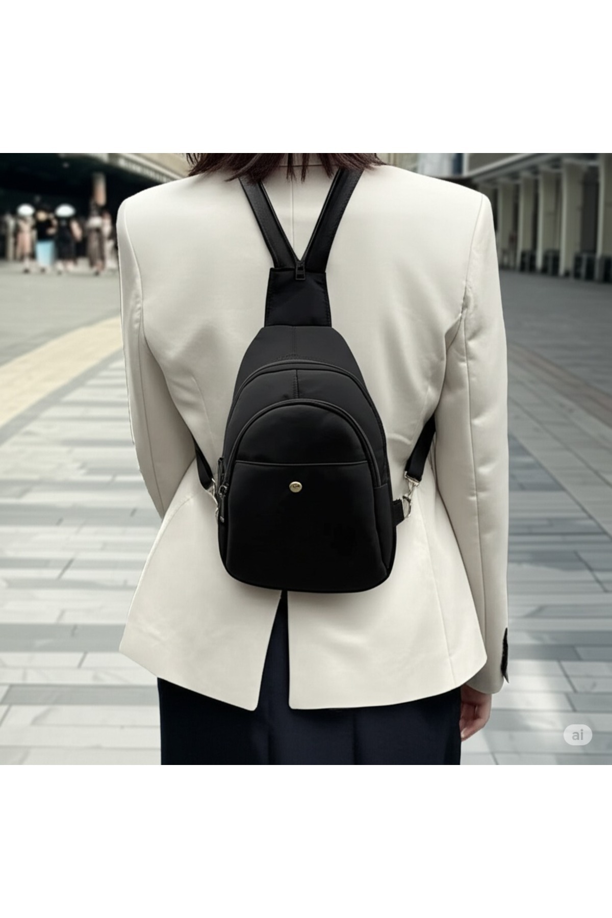 Moda West Modawest Siyah Kadın Bel Ve Sırt Çantası