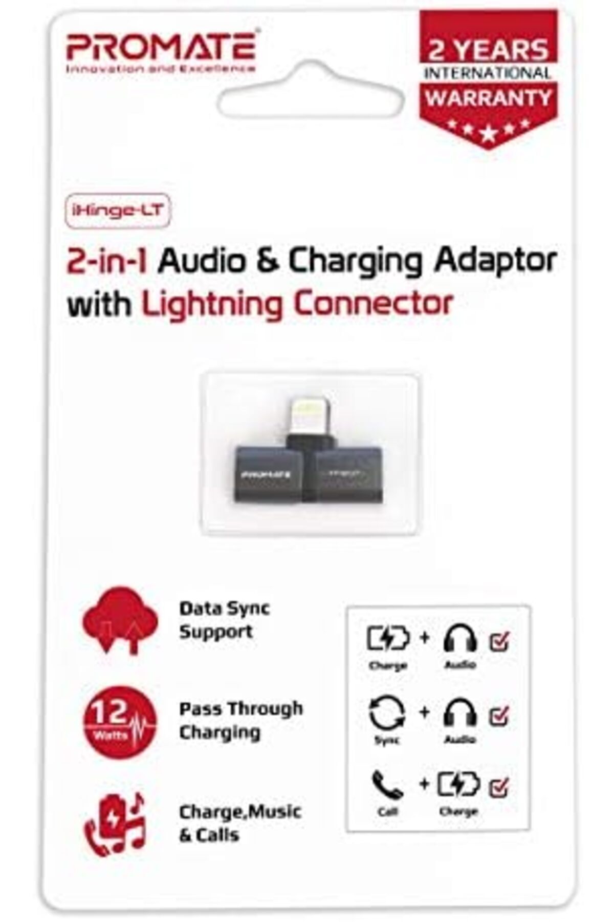 Promate-Lightning Splitter Adapter, Premium 2-In-1 Lightning to Headphone Audio and Sync Charging Ja 7