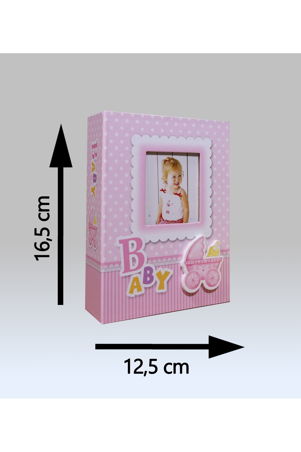 NRCN 10x15cm 100’lük Pencereli Bebek Fotoğraf Albümü Pembe fotoğrafı 5 (önizleme)