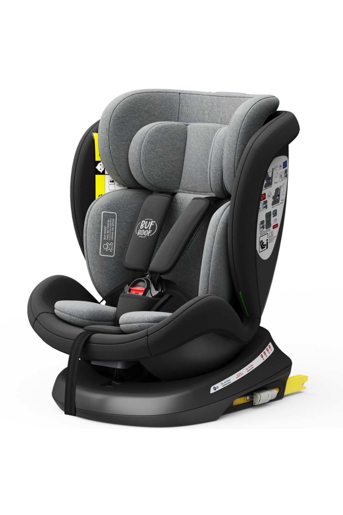 BUF BOOF-Scaun auto TWT Plus iSize Buf Boof Black cu isofix Rotativ 360 Pozitie Somn Top Tether 40-150 cm 4