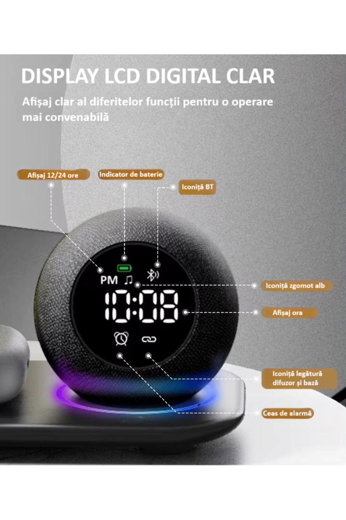 zyteq-ZYTEQ®️ portable speaker with 6 in 1 wireless charger, Bluetooth, fast charge, black 4