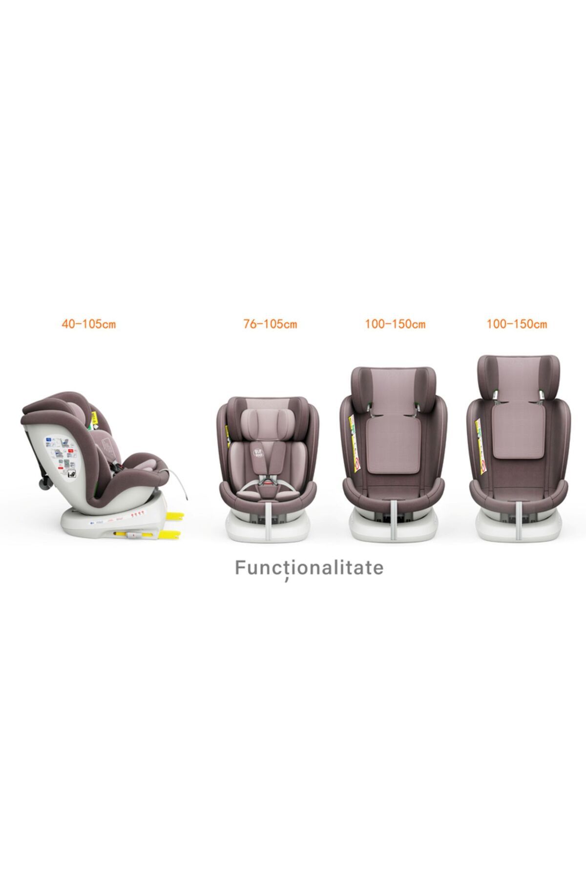 BUF BOOF-Scaun auto Tweety Plus iSize Buf Boof LightRed isofix Rotativ 360 Pozitie Somn Top Tether 0-36 kg 3