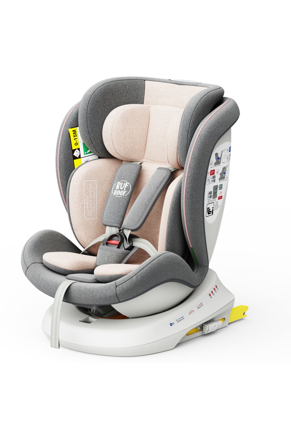 BUF BOOF-Scaun auto TWT Plus iSize Buf Boof Pink isofix Rotativ 360 Pozitie Somn Top Tether 40-150 cm 4