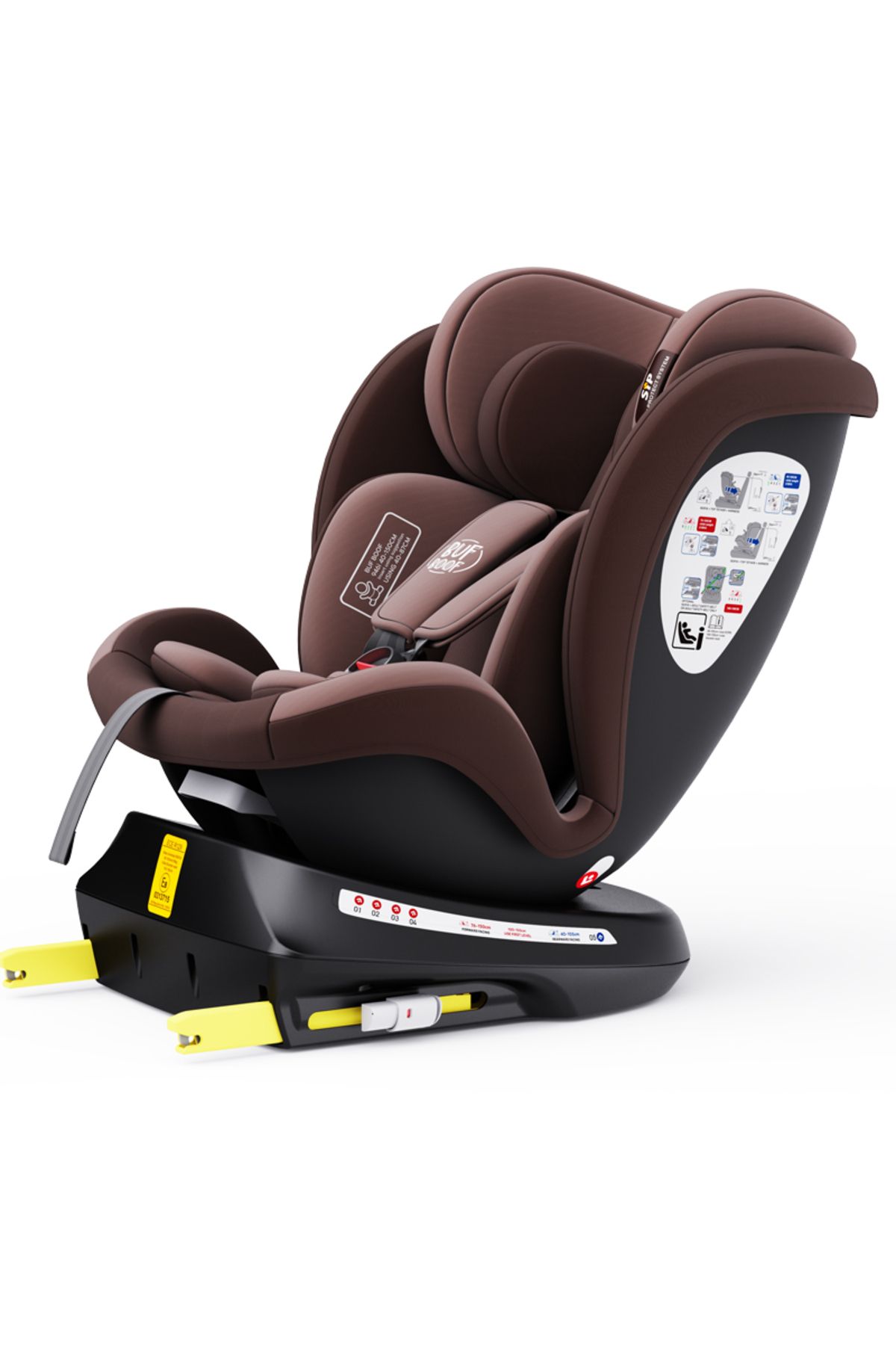 BUF BOOF-Scaun auto TWT Plus iSize Buf Boof Coffee isofix Rotativ 360 Pozitie Somn Top Tether 40-150 cm 5