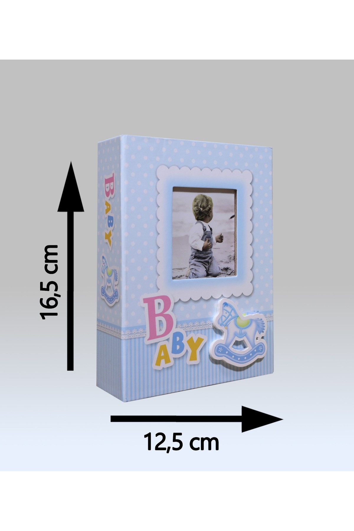 NRCN 10x15cm 100’lük Pencereli Bebek Fotoğraf Albümü Mavi fotoğrafı 5 (önizleme)