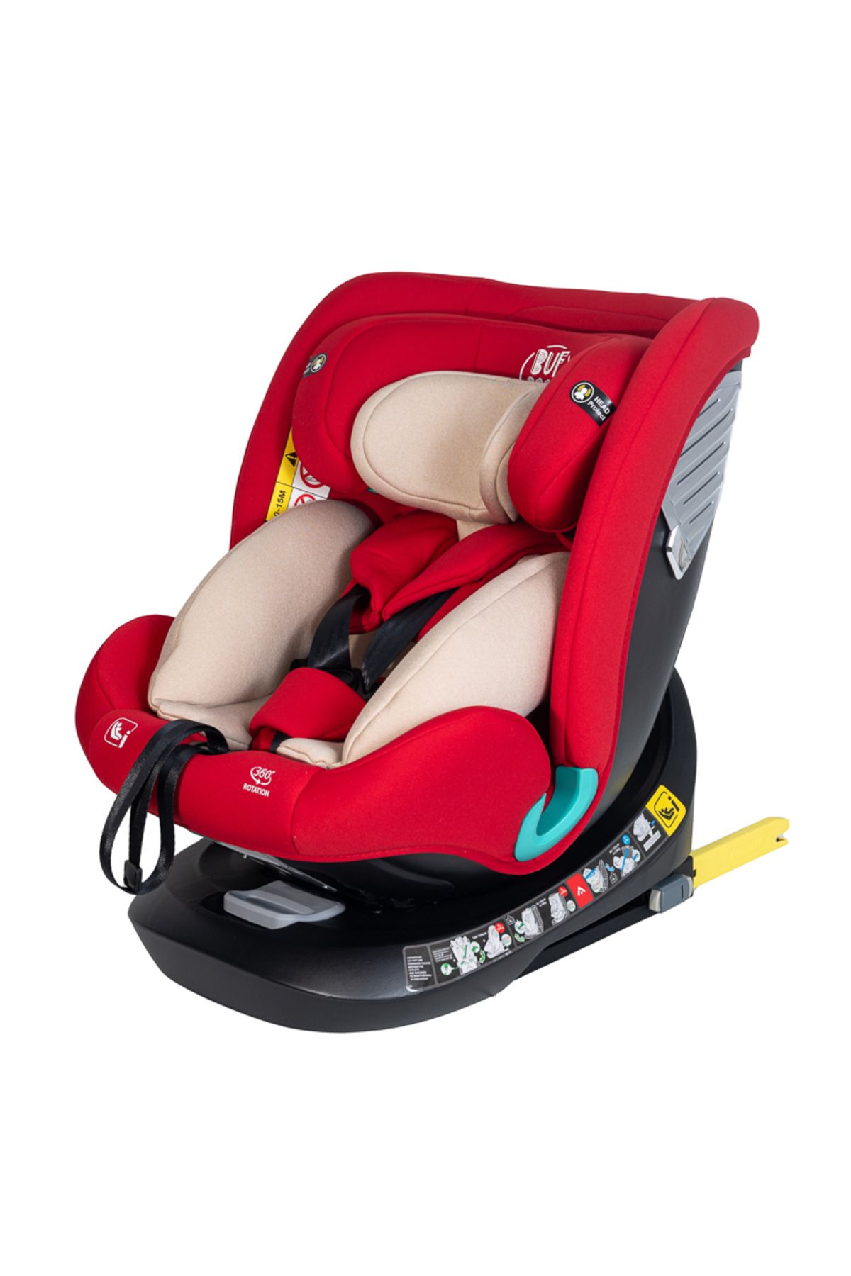 BUF BOOF-Scaun Auto Saphir DELUXE BUF BOOF iSIZE Red Isofix pozitie somn 165 grade rotativ grade 40-150 cm 3