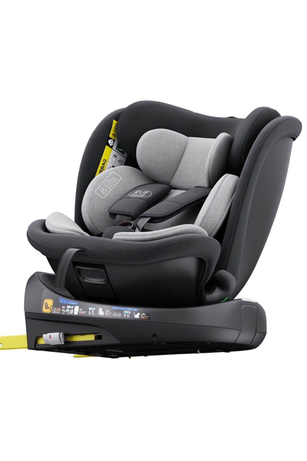 BUF BOOF-Scaun Auto B-Joy DELUXE BUF BOOF iSIZE Grey Isofix pozitie somn 155 grade rotativ 360 grade 4
