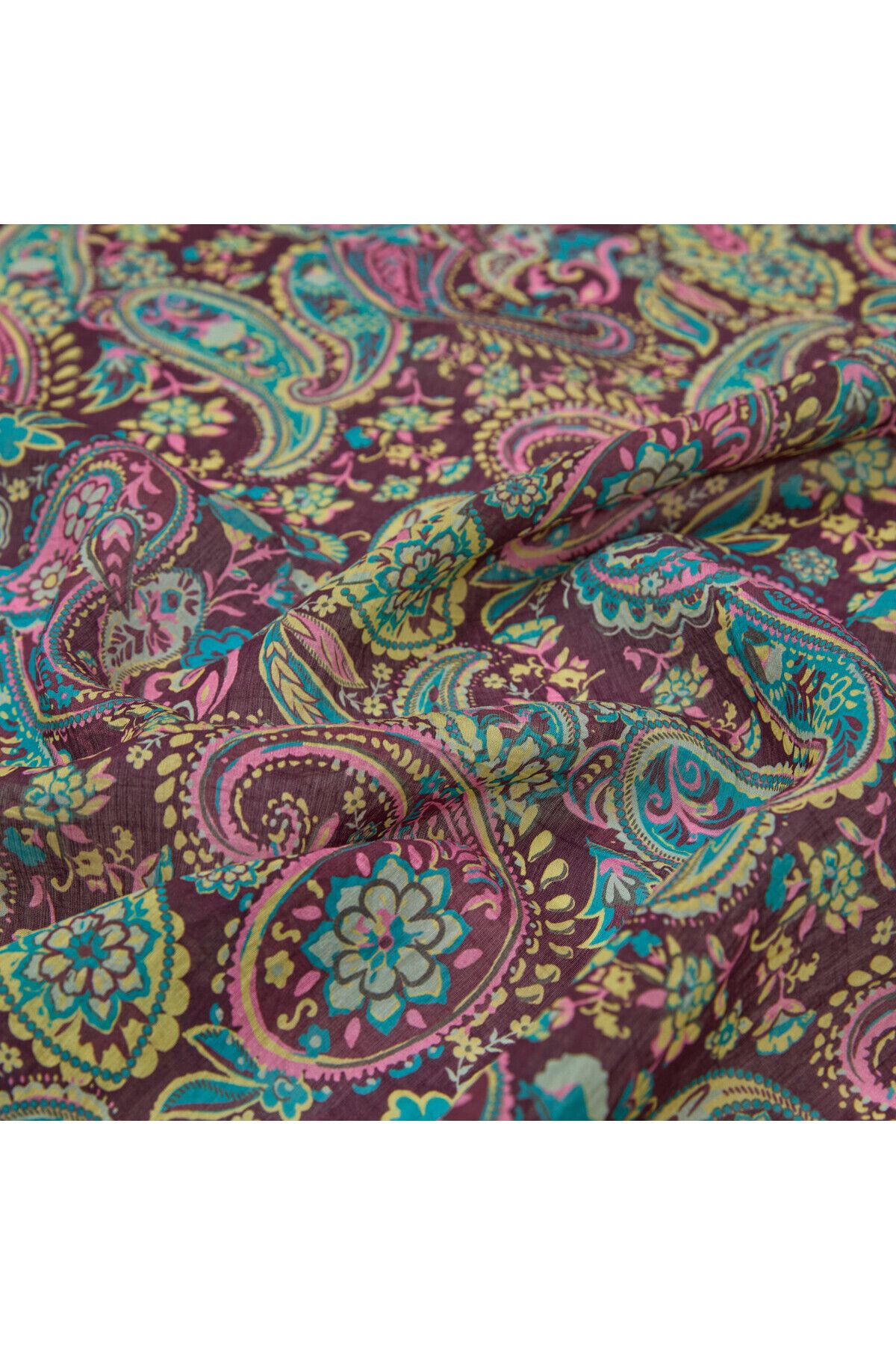 ipekevi-Plum Mesopotamia Model 05 Patterned Shawl 3