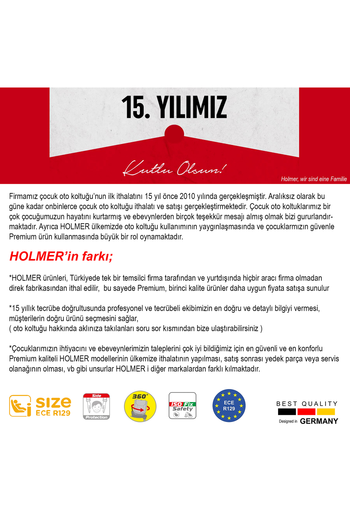 Holmer Aero 3d Legfix I-size (360° DÖNEBİLİR) 0-36kg /sps/sıp/latch Isofix Oto Koltuğu fotoğrafı 2 (önizleme)