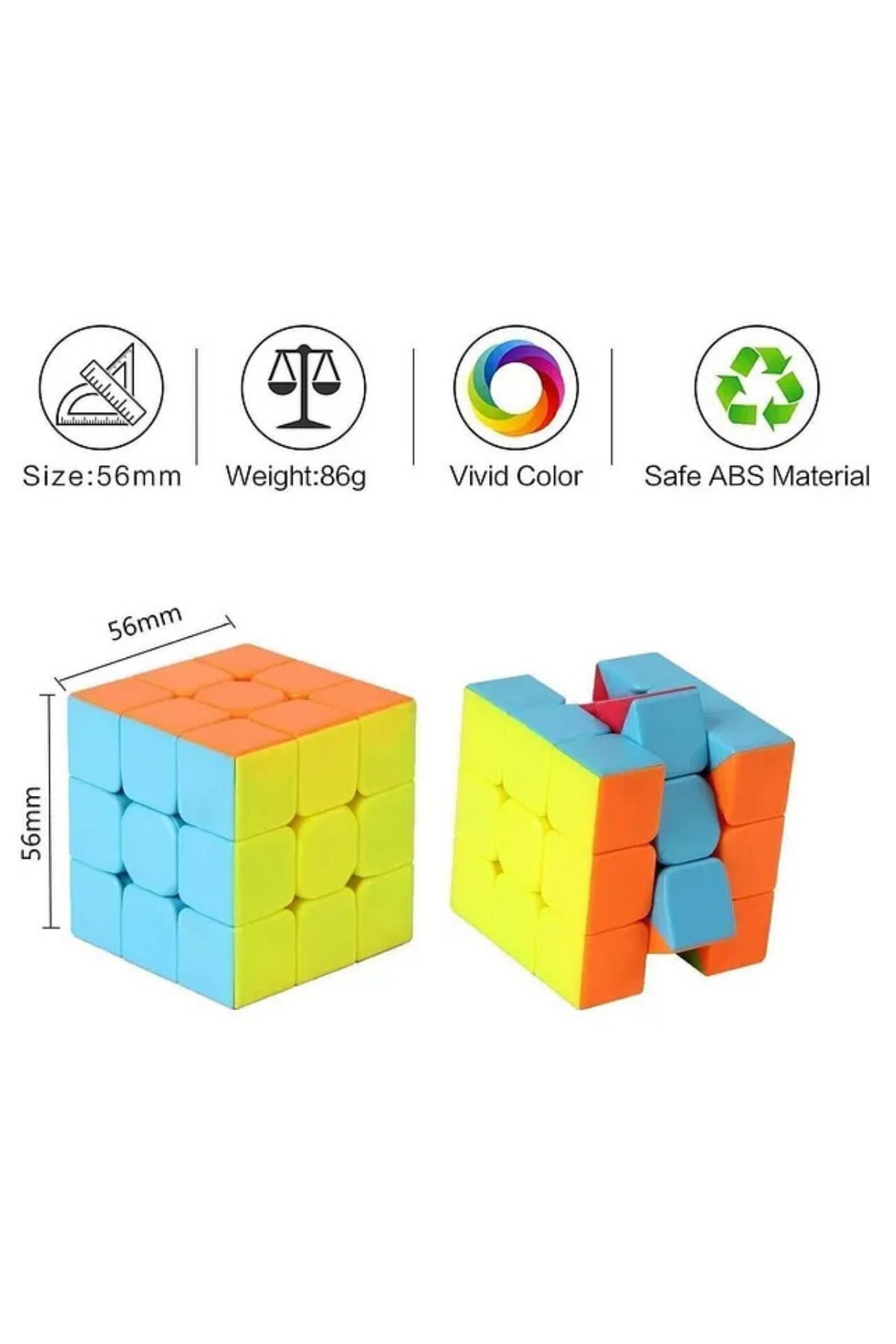 MİNGODAN-1 قطعة مكعب ذكاء تنموي للأطفال مكعب عملي باستيل مكعب سحري مكعب ذكاء 3x3 5.5 سم 3