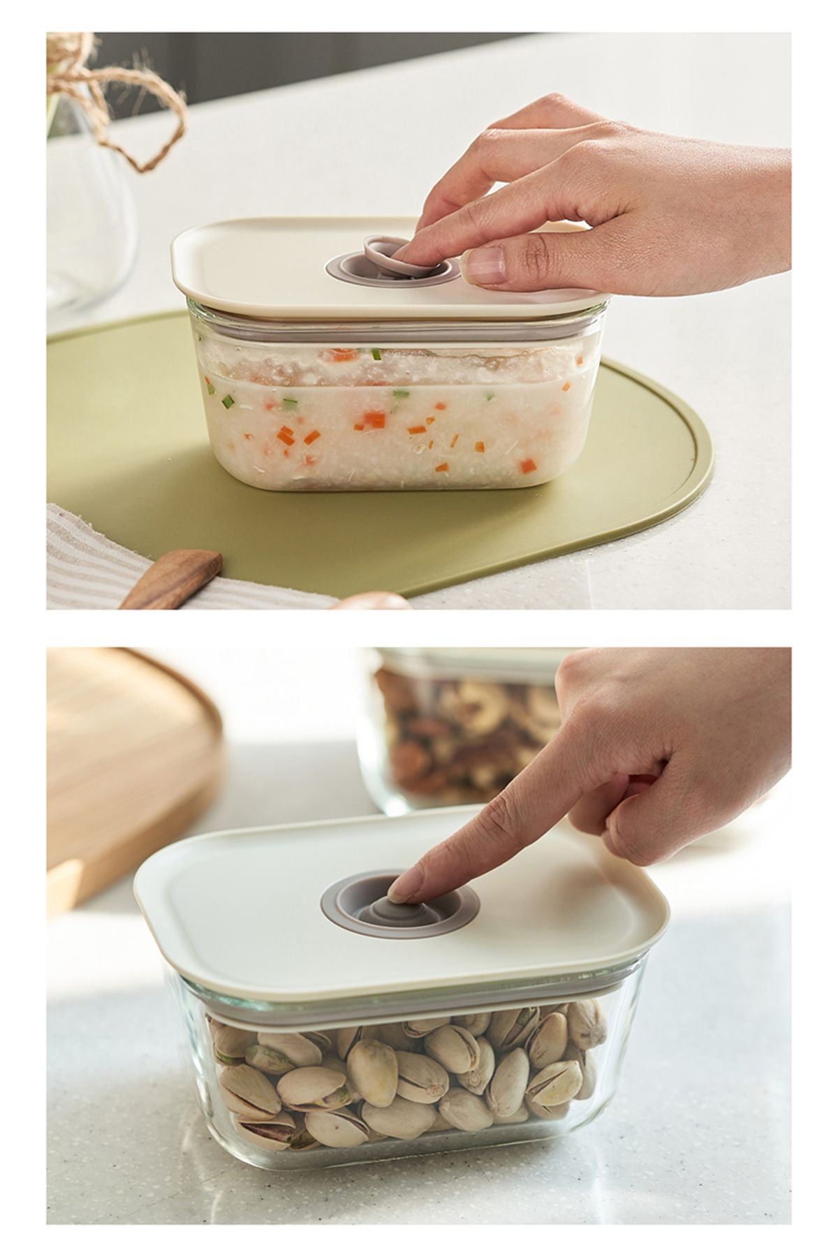 NEOFLAM-470ml Beige Fika Clik Rectangular Storage Container 5