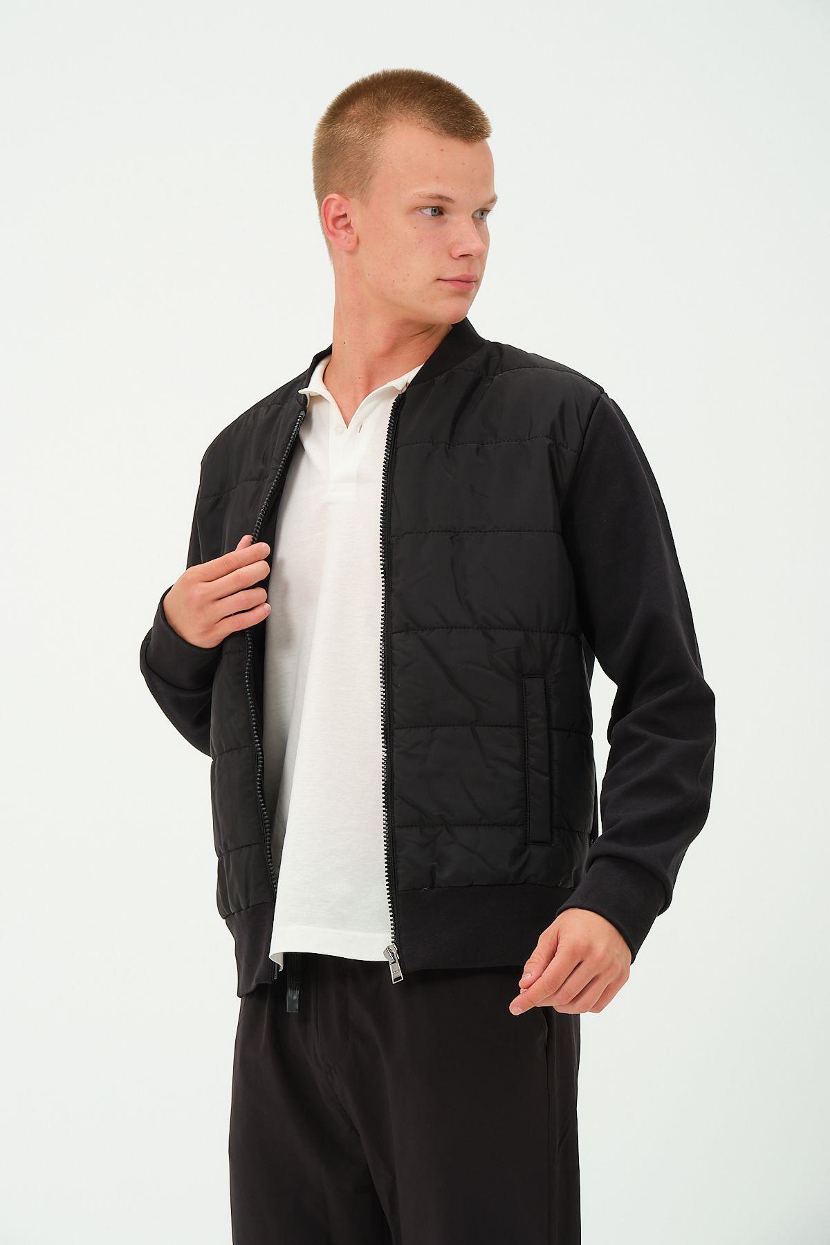 کاپشن پفی زمستانی مردانه سایز بزرگ ضد باد مشکی