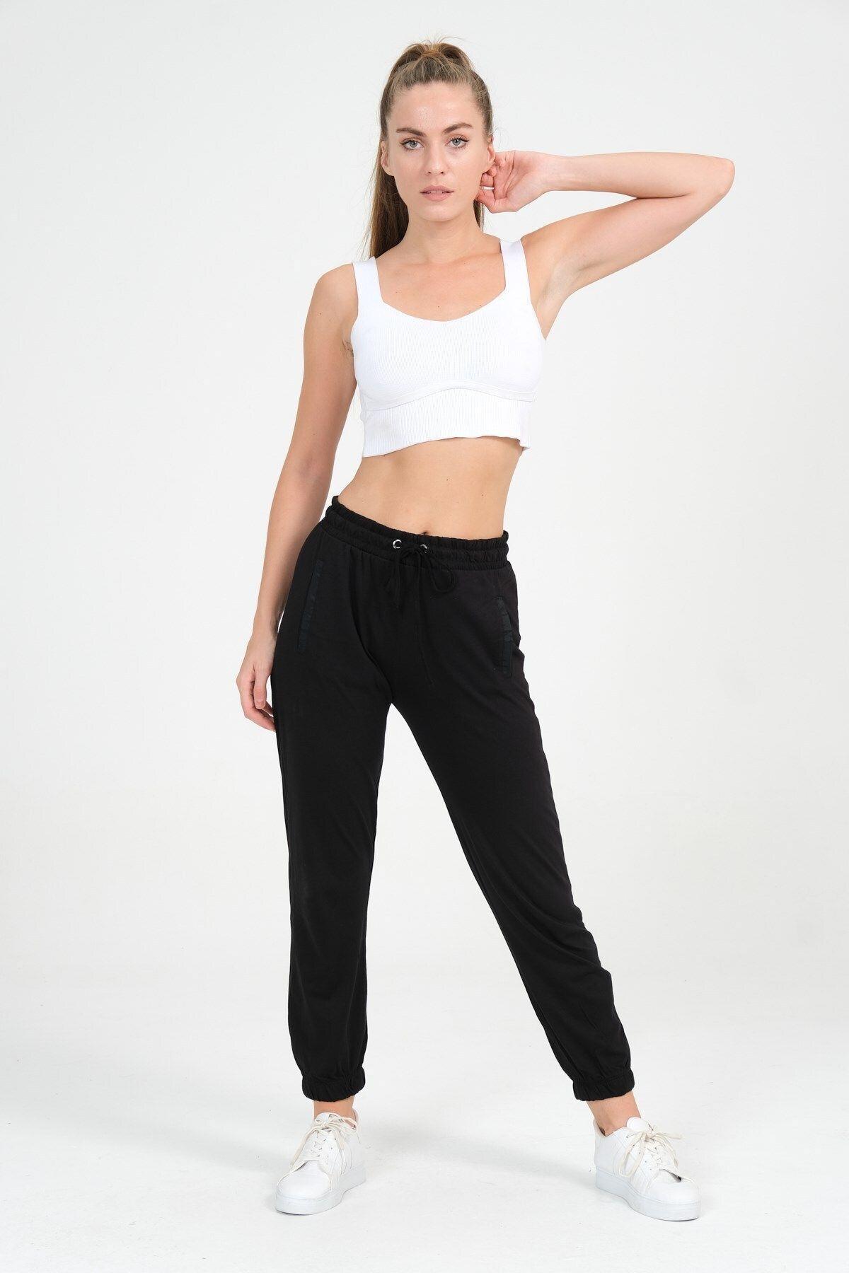 Viscose Narrow Leg Elastic Women's Trousers