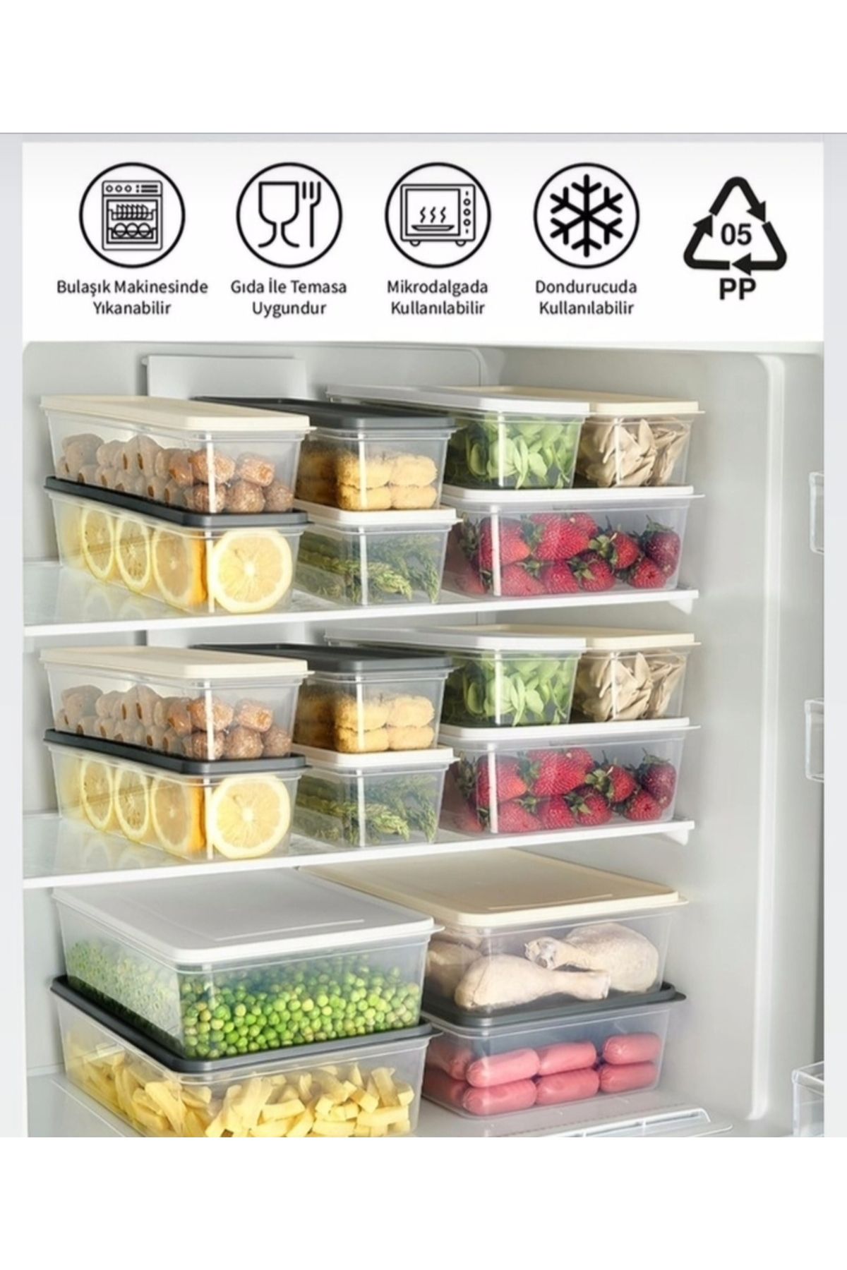 VZN-Storage Container Refrigerator Organizer Icebox Storage Container 3