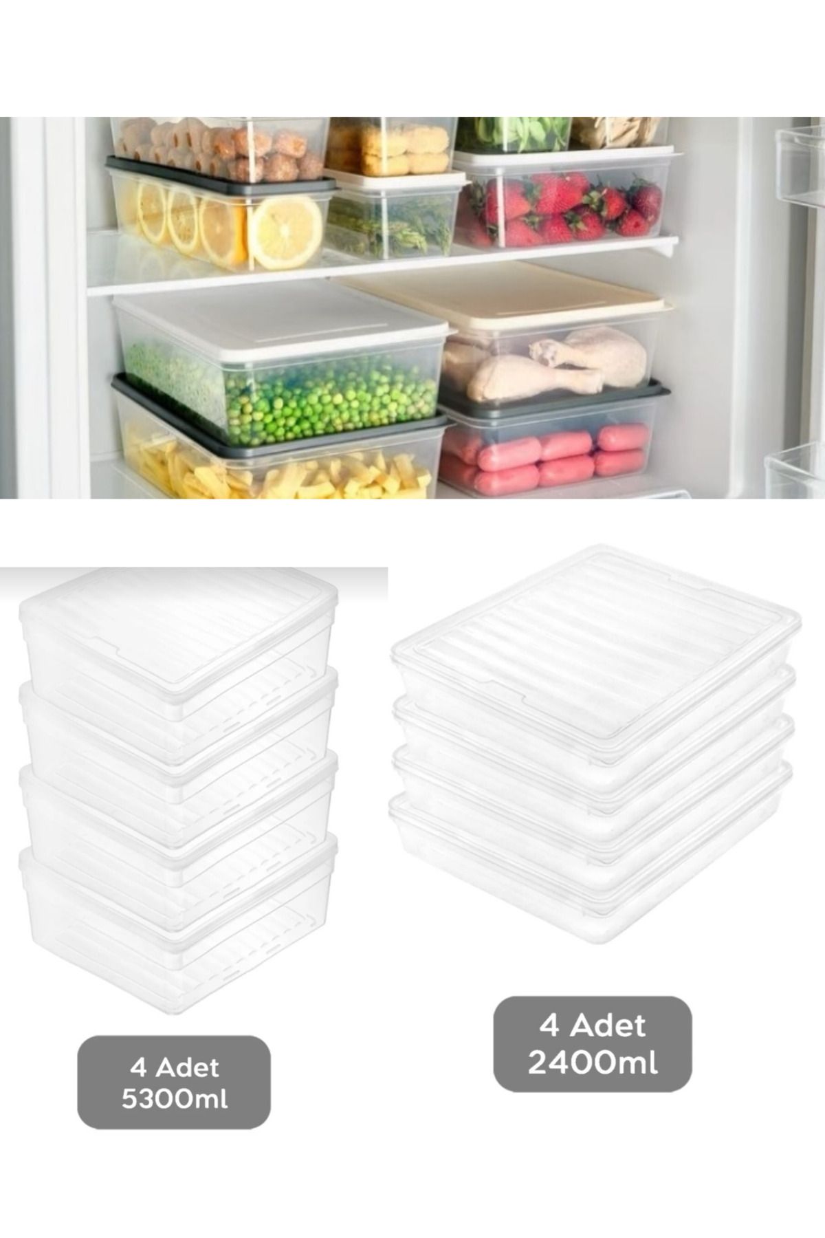 VZN-Refrigerator Organizer Set Fridge Organizer Storage Container Diffuse Compatible Storage Container 8